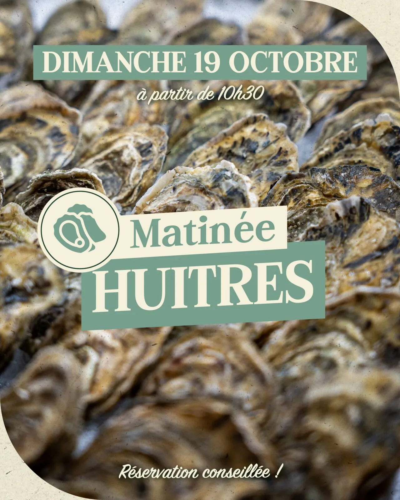 Affiche des matinées huîtres du dimanche
